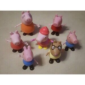 Peppa Pig & Friends Action Figure Set 7 Pcs George Peppa Mummy Daddy PVC Toy Lot